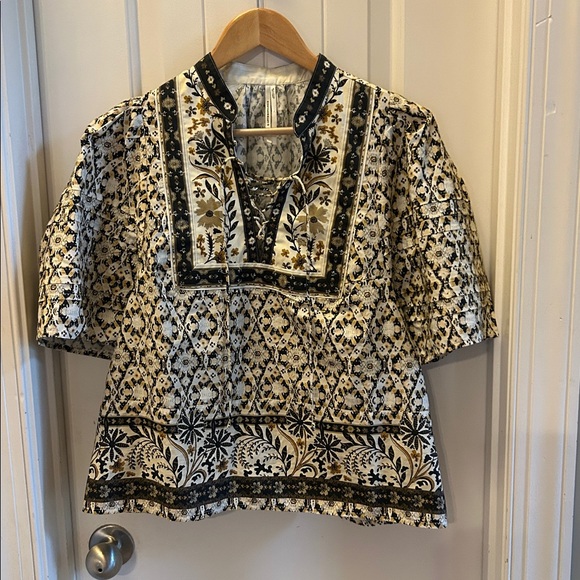 By Anthropologie Pleated Puff-Sleeve Blouse - Picture 3 of 7